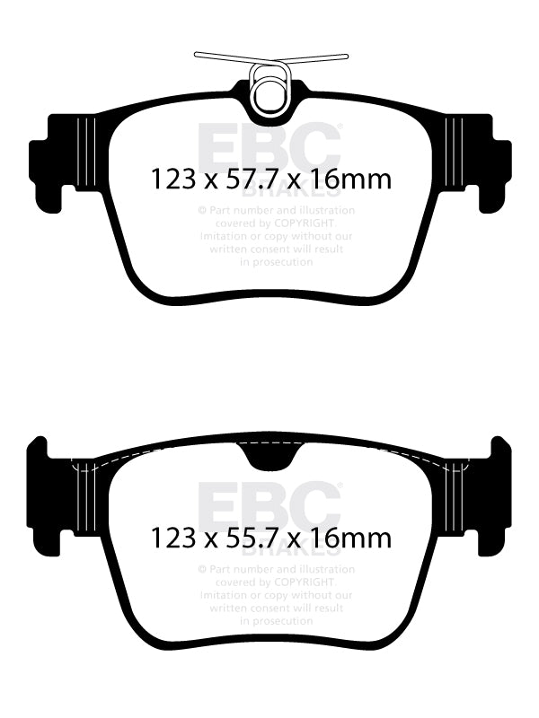 Kit EBC Dischi Ultimax e Pastiglie Freni come ricambio originale Posteriore VOLKSWAGEN Golf (Mk8) 2.0 Turbo GTi Cv 245 dal 2019 al 2022 Pinza ATE Diametro disco 310mm