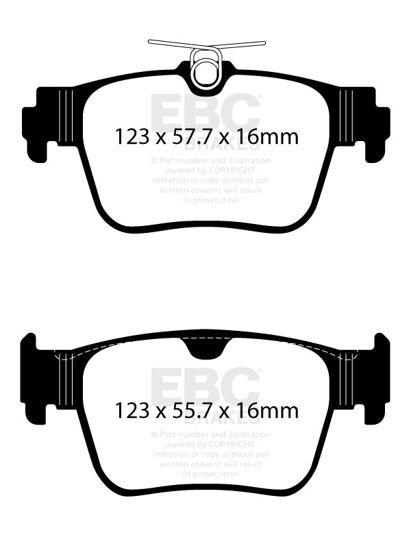 Kit EBC Dischi Ultimax e Pastiglie Freni come ricambio originale Posteriore SKODA Octavia (NX)(Mk4) 1.4 Turbo and Electric RS Cv 245 dal 2020 al 2022 Pinza ATE Diametro disco 310mm