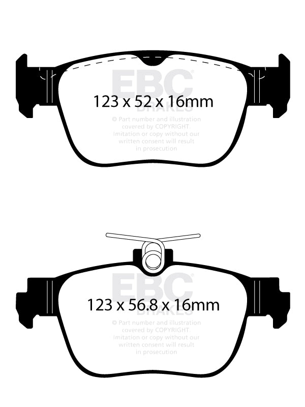 Kit EBC Dischi Ultimax e Pastiglie Freni come ricambio originale Posteriore AUDI A3 8Y 1.0 Turbo (30) Cv 110 dal 2020 al 2022 Pinza ATE Diametro disco 0mm