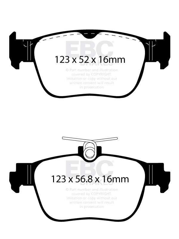 Kit EBC Dischi Ultimax e Pastiglie Freni come ricambio originale Posteriore SEAT Leon (KL) 1.0 Turbo Cv 110 dal 2020 al 2022 Pinza ATE Diametro disco 272mm