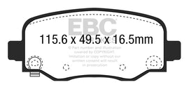Pastiglie Freni EBC Ultimax Posteriore JEEP Cherokee 2.0 TD Cv 140 dal 2014 al 2019 Pinza  Diametro disco 320mm