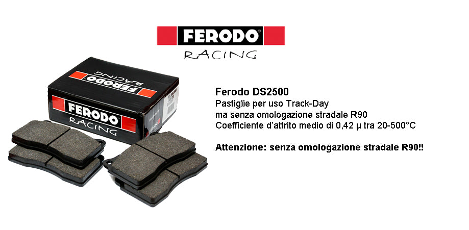 Pasticche Anteriori Ferodo DS 2500 per swap pinze Subaru Impreza GC8 su Toyota GT86 e Subaru BRZ - em-power.it