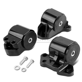 Supporti Motore 3 Fori Nera Billet Alluminio Honda Civic EG EH EJ