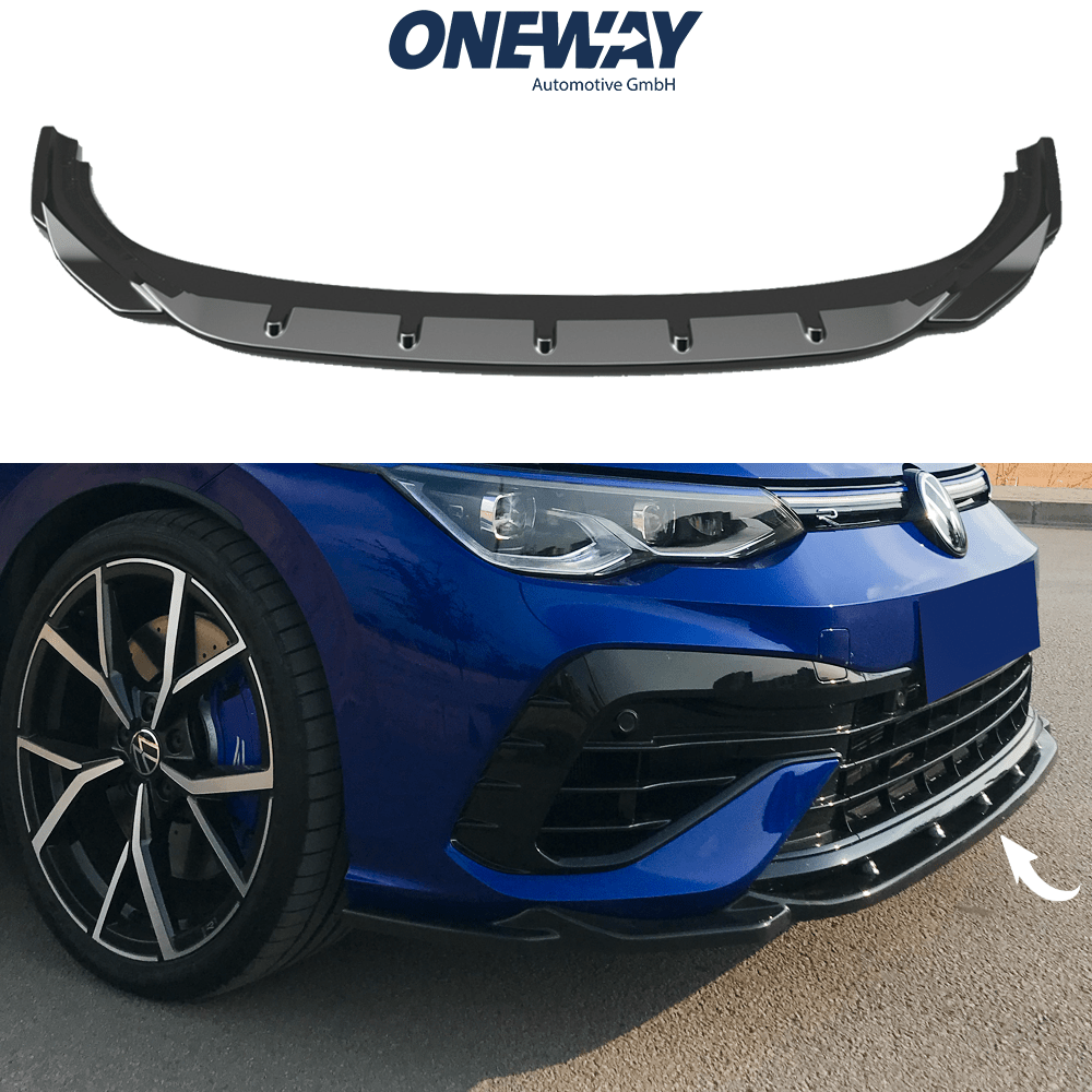 VW Volkswagen Golf MK8 R 2020+ Lip Anteriore Nero Lucido