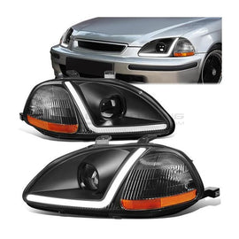 Fari Anteriori LED Interno Nero Honda Civic EK EJ Pre-Facelift 1996-1998 Phase 1