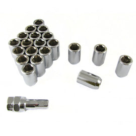 Set of SILVER imbus lug nuts 12x1,5 + Key - em-power.it