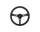 Volante Sportivo Vigor Monte Carlo Razze Nere Pelle Nera BK Stitch Profondo 20mm Diametro 350mm