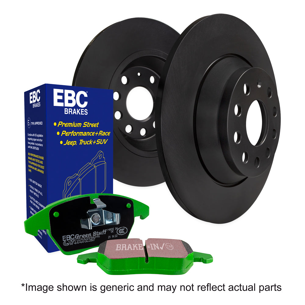 Kit EBC Dischi Sportivi e Pastiglie Verdi Posteriore JAGUAR E-Pace 2.0 TD Cv 150 dal 2017 al 2022 Pinza ATE Diametro disco 300mm