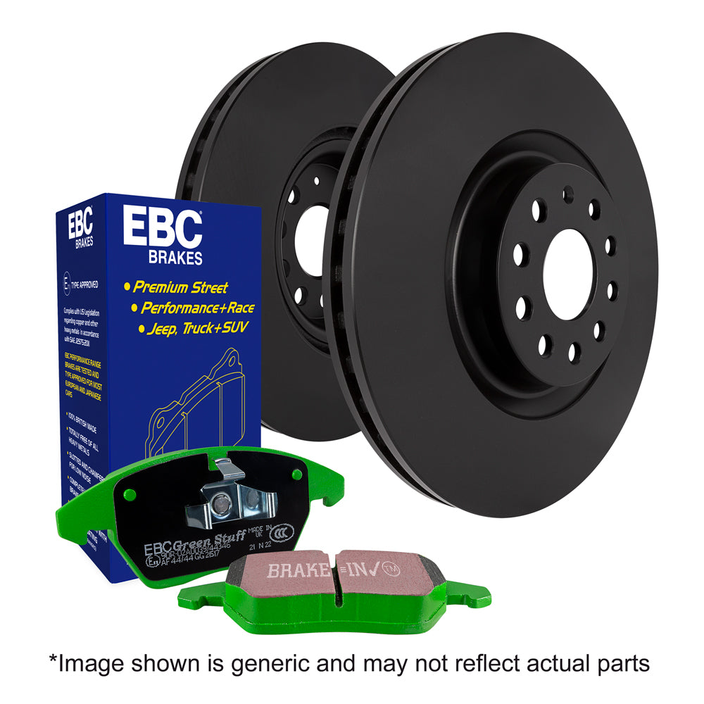 Kit EBC Dischi Sportivi e Pastiglie Verdi Anteriore CITROEN Xsara 2.0 TD Cv 90 dal 1999 al 2000 Pinza Bosch Diametro disco 266mm