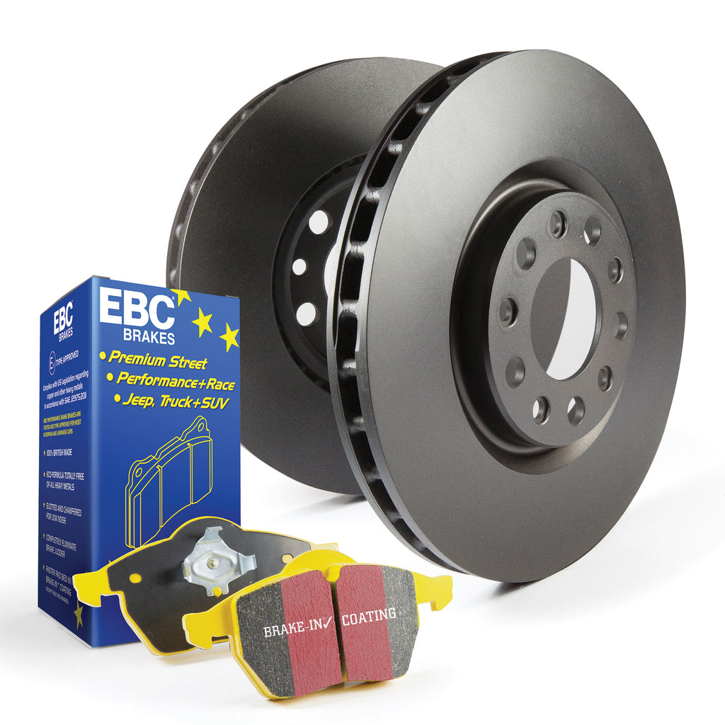 Kit EBC Pastiglie Freni Gialle e Dischi Sportivi Anteriore VOLVO XC90 (1st Gen) 2.4 TD Cv 200 dal 2012 al 2015 Pinza ATE Diametro disco 328mm