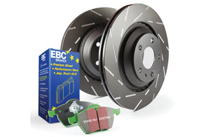 Kit EBC Dischi Ultimax Sportivi e Pastiglie Verdi Anteriore JAGUAR XE 2.0 TD Cv 163 dal 2015 al 2022 Pinza ATE Diametro disco 325mm