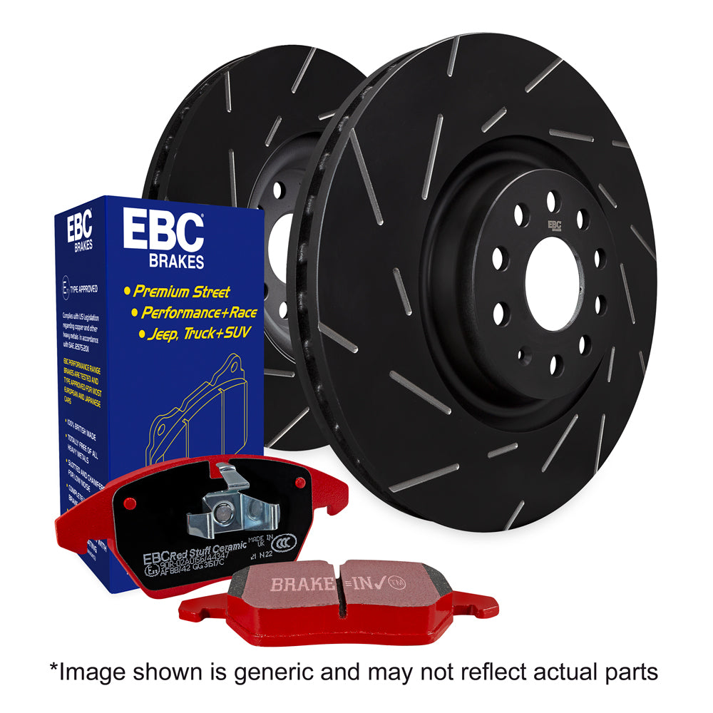 Kit EBC Dischi Ultimax e Pastiglie Rosse Anteriore AUDI A6 C5/4B 2.5 TD Cv 180 dal 2000 al 2005 Pinza ATE Diametro disco 321mm