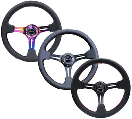 NRG Innovations Volante da 350mm profondità 76mm in pelle