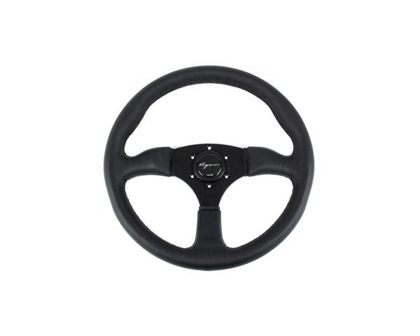 Volante Sportivo Vigor Spa Razze Nere Pelle Nera BK Stitch Profondo 50mm Diametro 350mm - em-power.it