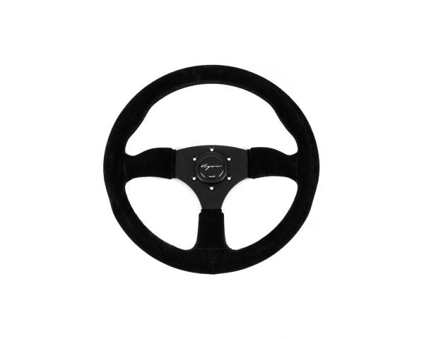 Volante Sportivo Vigor Spa Series Razze Nere Alcantara Nera BK Stitch Profondo 50mm Diametro 350mm - em-power.it