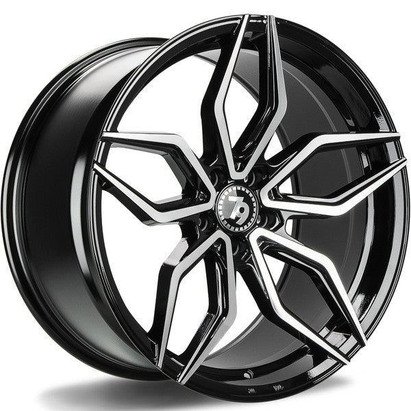 Cerchio in Lega 79WHEELS SCF-D 19x8.5 ET35 5x112 BLACK POLISHED FACE