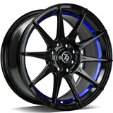 Cerchio in Lega 79WHEELS SCF-F 15x7 ET35 4x100/4x114.3 GLOSS BLACK BLUE BARREL