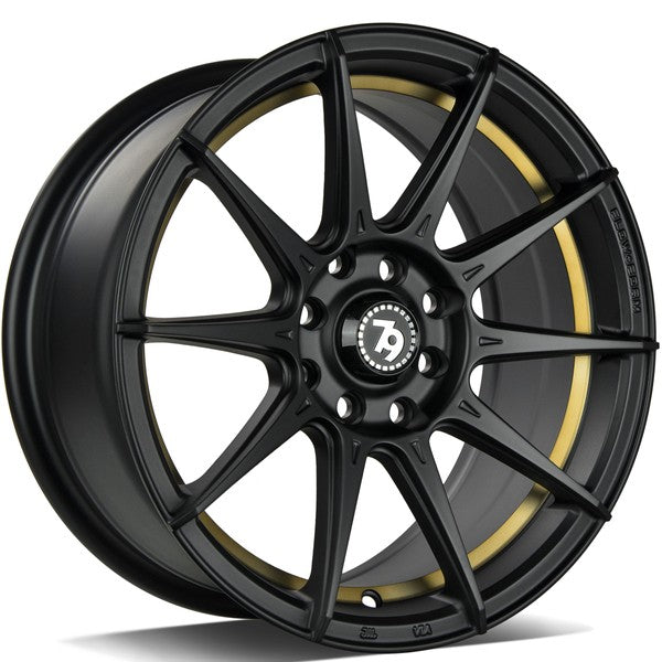 Cerchio in Lega 79WHEELS SCF-F 15x7 ET35 4x100/4x114.3 MATT BLACK GOLD BARREL