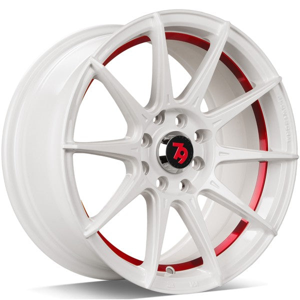 Cerchio in Lega 79WHEELS SCF-F 15x7 ET35 4x100/4x114.3 WHITE RED BARREL