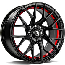 Carica l&#39;immagine nel visualizzatore di Gallery, Cerchio in Lega 79WHEELS SCF-G 15x7 ET35 4x100/4x114.3 GLOSS BLACK RED BARREL