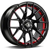 Cerchio in Lega 79WHEELS SCF-G 15x7 ET35 4x100/4x114.3 GLOSS BLACK RED BARREL