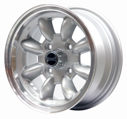 ULTRALITE 13x6 ET10 4x108 SILVER WITH POLISHED RIM