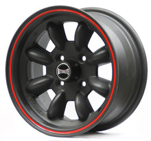 Load image into Gallery viewer, Cerchio in Lega ULTRALITE MINI WHEELS 13x7 ET10 4x101.6 BLACK WITH RED PINLINE