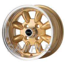 Load image into Gallery viewer, Cerchio in Lega ULTRALITE MINI WHEELS 13x7 ET10 4x101.6 GOLD WITH POLISHED RIM