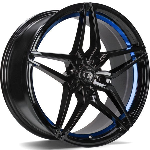 Cerchio in Lega 79WHEELS SV-A 18x8 ET30 5x120 GLOSS BLACK BLUE BARREL