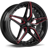 Cerchio in Lega 79WHEELS SV-AR 19x9.5 ET35 5x120 GLOSS BLACK RED MILL