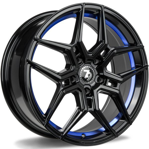 Cerchio in Lega 79WHEELS SV-B 20x8.5 ET35 5x120 GLOSS BLACK BLUE BARREL