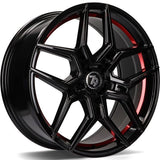 Cerchio in Lega 79WHEELS SV-B 17x7.5 ET40 5x114.3 GLOSS BLACK RED BARREL