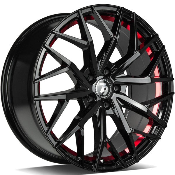 Cerchio in Lega 79WHEELS SV-C 18x8 ET40 5x114.3 GLOSS BLACK RED BARREL