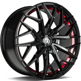 Cerchio in Lega 79WHEELS SV-C 19x8.5 ET40 5x114.3 GLOSS BLACK RED BARREL