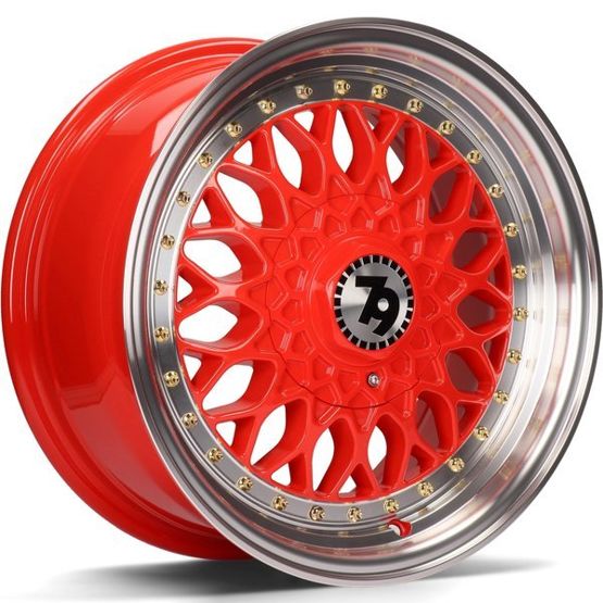 Cerchio in Lega 79WHEELS SV-E 15x7 ET30 4x100/4x114 RED POLISHED LIP