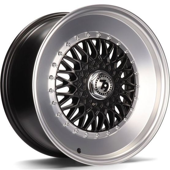 Cerchio in Lega 79WHEELS SV-F 16x7 ET30 4x100/4x114 MATT BLACK POLISHED LIP