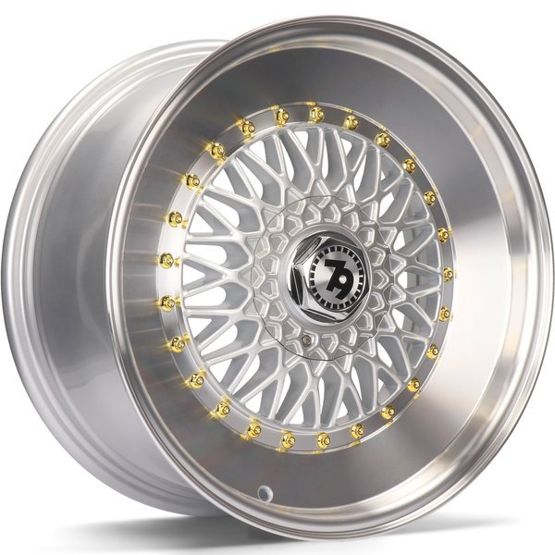 Cerchio in Lega 79WHEELS SV-F 15x7 ET30 4x100/4x114 SILVER POLISHED LIP