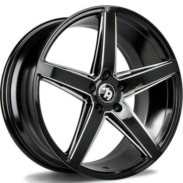 Cerchio in Lega 79WHEELS SV-N 18x9 ET35 5x120 GLOSS BLACK POLISHED MILL