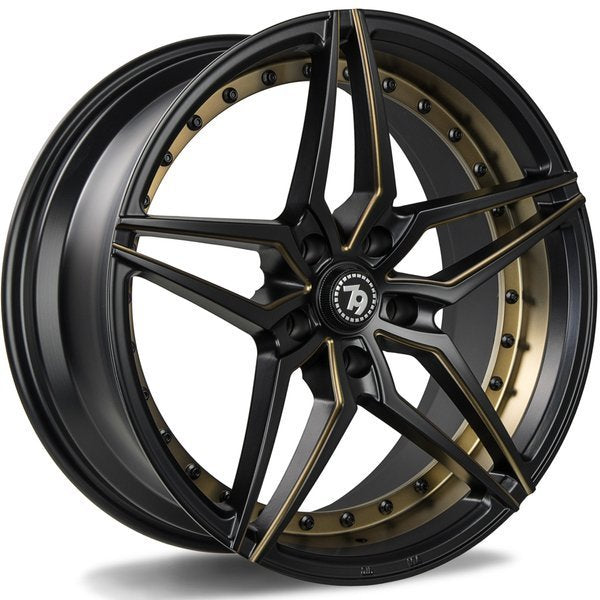 Cerchio in Lega 79WHEELS SV-AR 20x9 ET25 5x112 MATT BLACK GOLD MILL