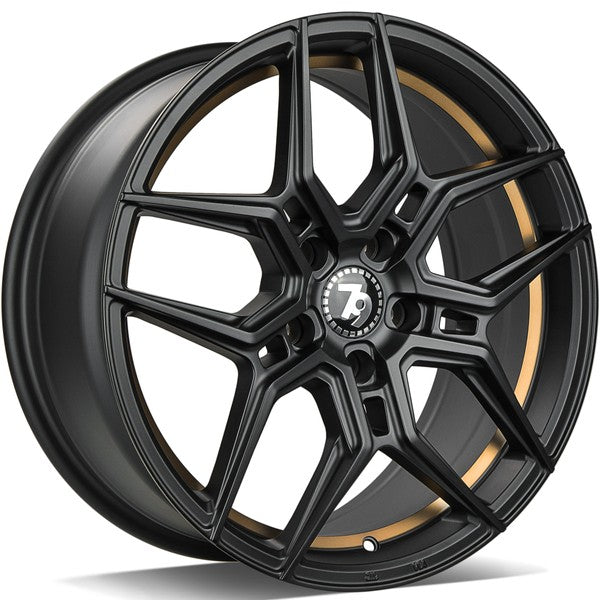 Cerchio in Lega 79WHEELS SV-B 18x8 ET35 5x120 MATT BLACK GOLD BARREL