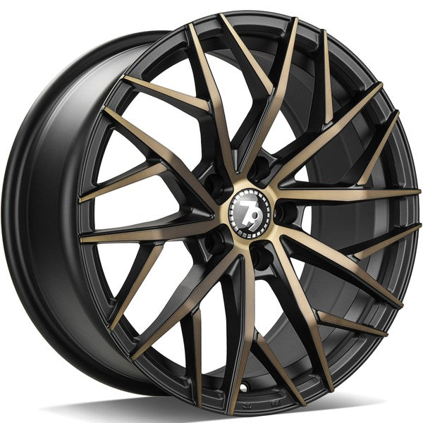 Cerchio in Lega 79WHEELS SV-C 18x8 ET30 5x112 GLOSS BLACK GOLD FACE