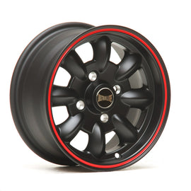 Cerchio in Lega ULTRALITE MINI WHEELS 12x5.5 ET20 4x101.6 MATT BLACK + RED PINLINE