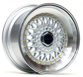 ULTRALITE RS 16x8 ET20 4x100/108 SILVER POLISHED RIM GOLD RIVET