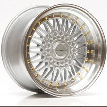 Load image into Gallery viewer, ULTRALITE RS 17x10 ET20 4x100/5x100 SILVER POLISHED RIM GOLD RIVET