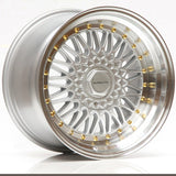 ULTRALITE RS 17x10 ET20 4x100/5x100 SILVER POLISHED RIM GOLD RIVET