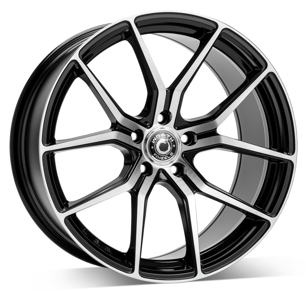 Cerchio in Lega WRATH Wheels WF7 18x8 ET42 5x112 GLOSS BLACK POLISHED FACE