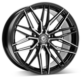 Cerchio in Lega WRATH Wheels WF9 18x9.5 ET40 5x120 GLOSS BLACK POLISHED FACE