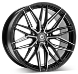 Cerchio in Lega WRATH Wheels WF9 19x9.5 ET40 5x120 GLOSS BLACK POLISHED FACE