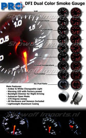 DFI Blue/White Smoke Lens Gauge 52mm - Pressione Olio (bar)