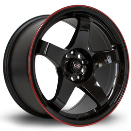 Cerchio in Lega Rota GTR 17x9.5 5x114.3 ET12 Black Red Lip
